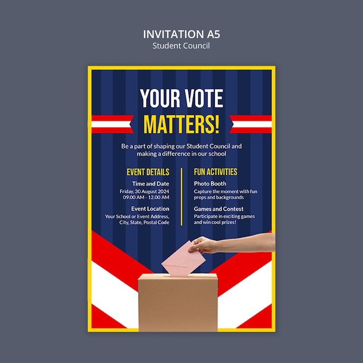 Free PSD student council template design