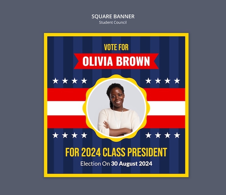 Free PSD student council template design