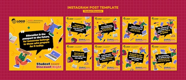 Student discounts instagram posts