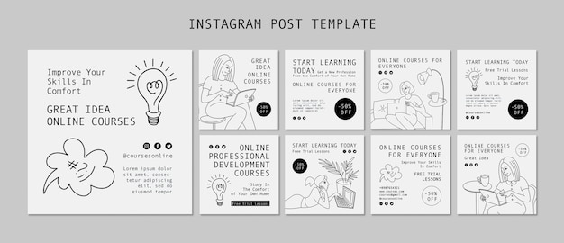 PSD Templates: Student Discount Instagram Posts – Free Download