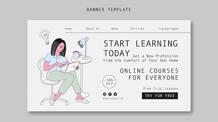 無料PSD 学生割引のランディング ページ テンプレート