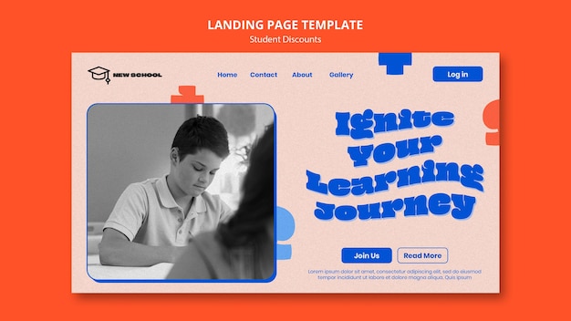 無料PSD 学生割引テンプレートデザイン