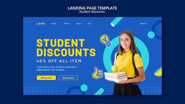 Free PSD student discounts  template design