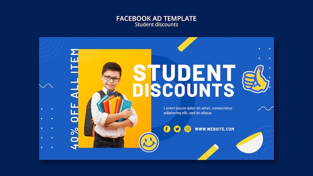 Free PSD student discounts  template design