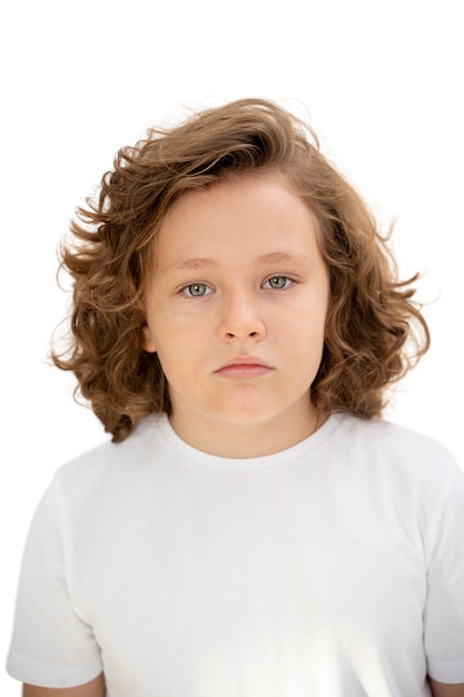 Studio portrait of adorable young boy