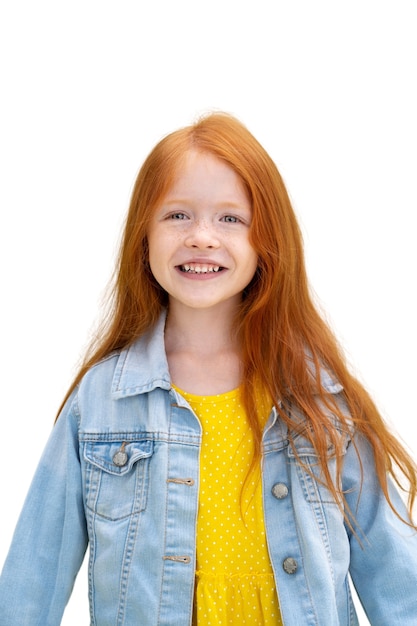 Studio portrait of adorable young girl