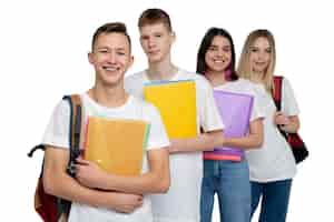 Free PSD studio portrait of young student teenagers