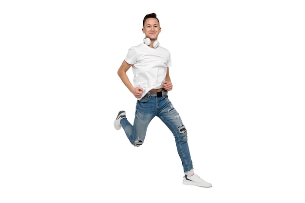 Studio portrait of young teenage boy