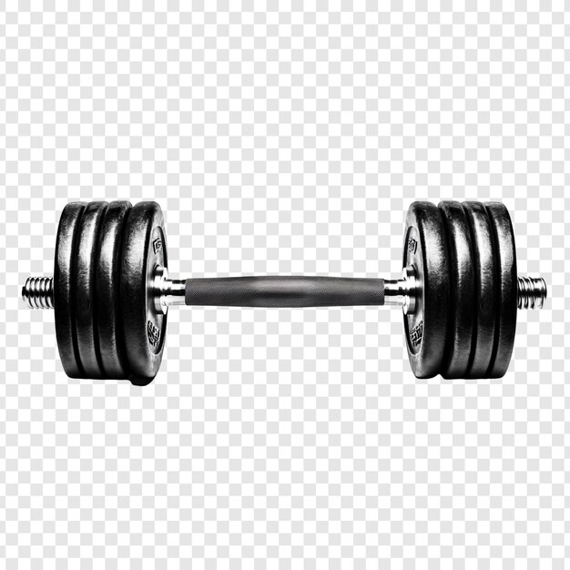 studio shot of a black barbell with weights