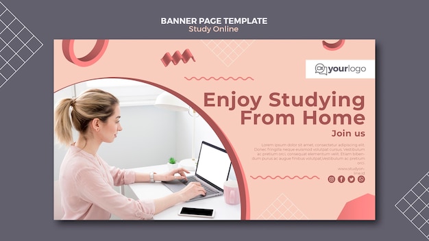 Free PSD study online banner template