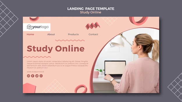 Study online landing page design