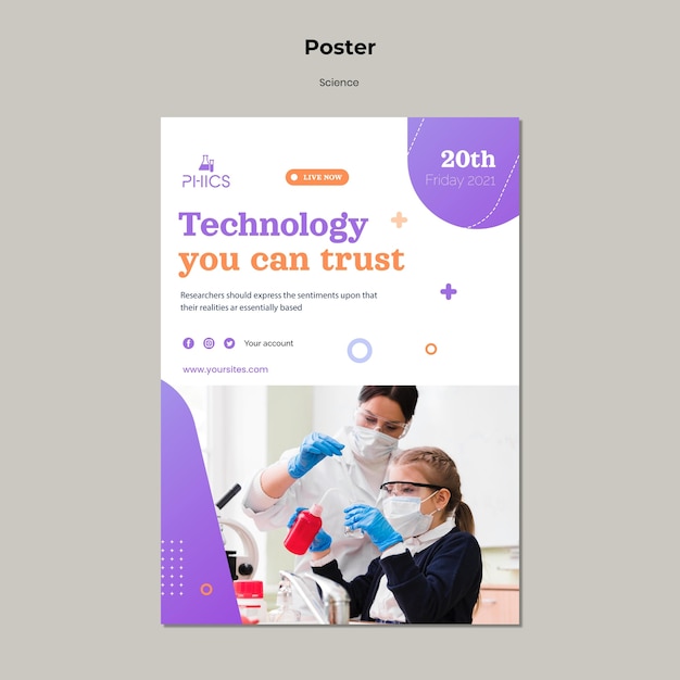 Studying science poster template