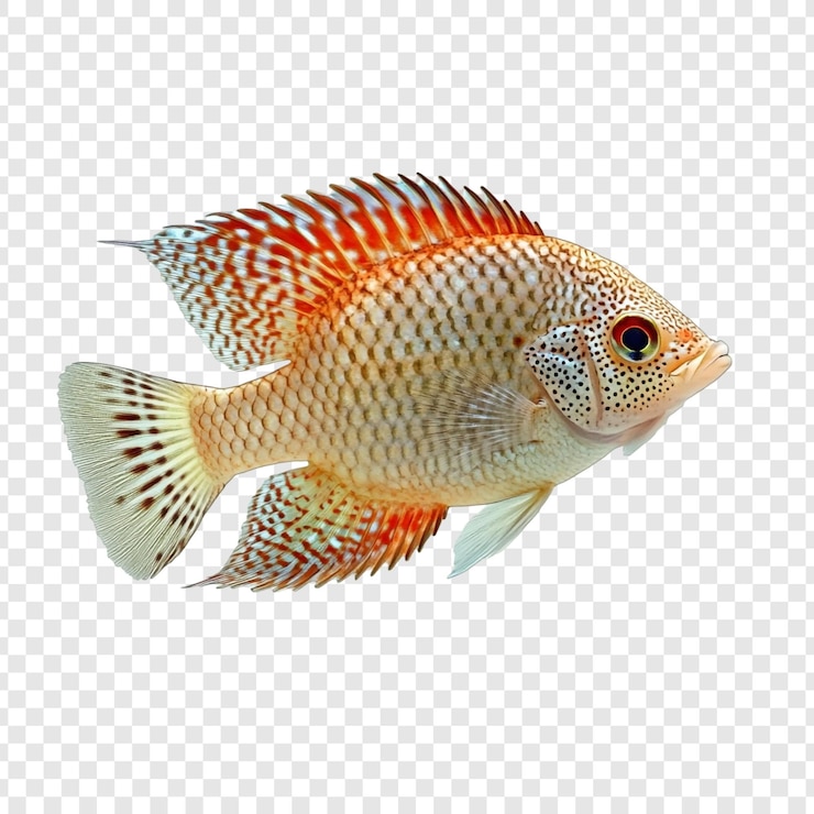 Free PSD stunning closeup of a goldenorange freshwater fish