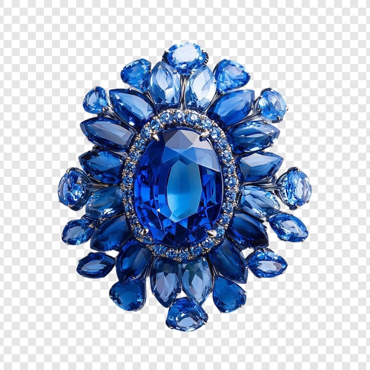 Free PSD stunning sapphire brooch a jewel of exquisite craftsmanship