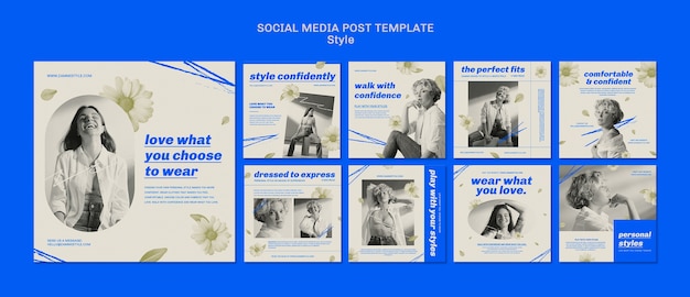 Modello di design dello stile del post di instagram