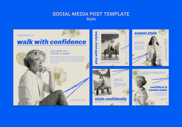 Free PSD style design template of instagram post