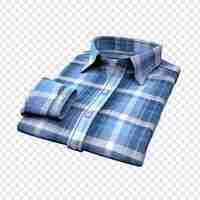 Free PSD stylish blue plaid shirt for men isolated on transparent background