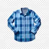 Free PSD stylish blue plaid shirt for men isolated on transparent background