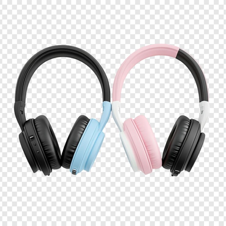 Free PSD stylish headphones collection pastel colors modern design perfect audio