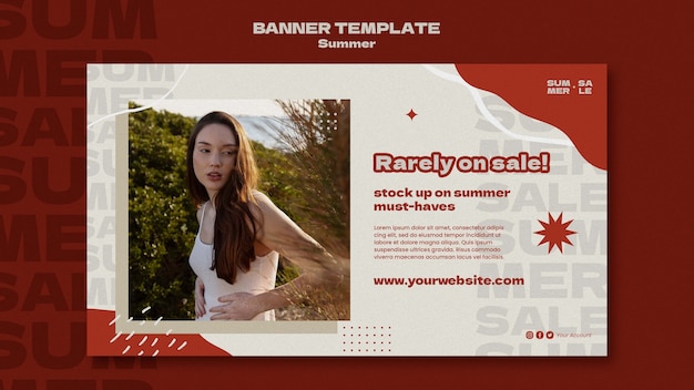 Summer banner template design