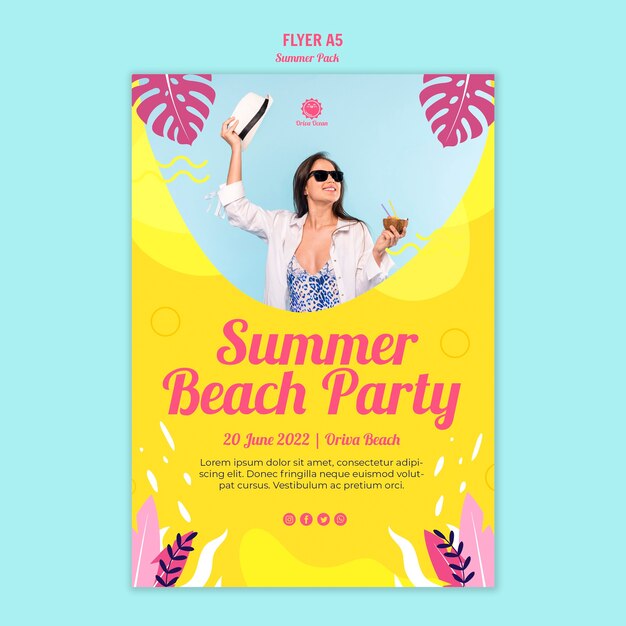 summer beach party flyer template