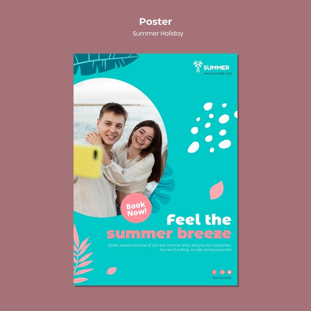 Summer breeze poster template