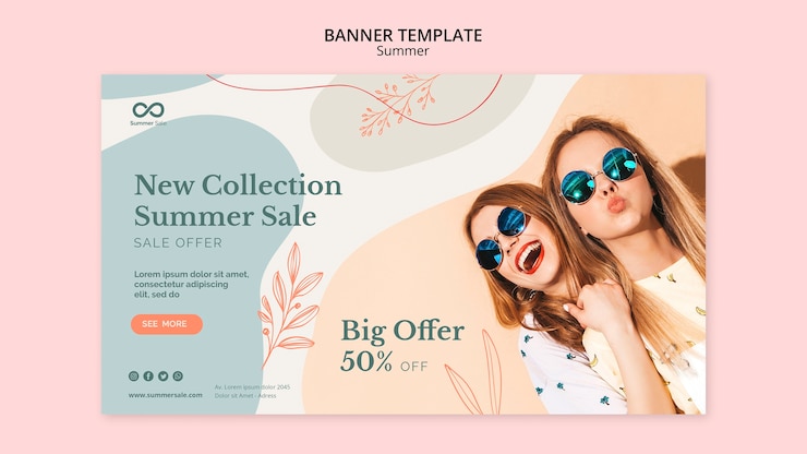 無料PSD 夏コレクション販売バナースタイル