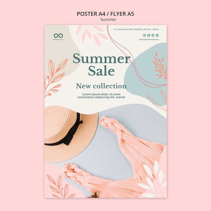 Free PSD summer collection sale poster