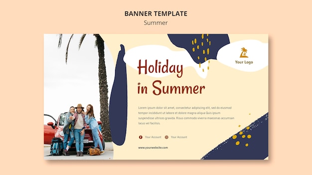 Summer concept banner template