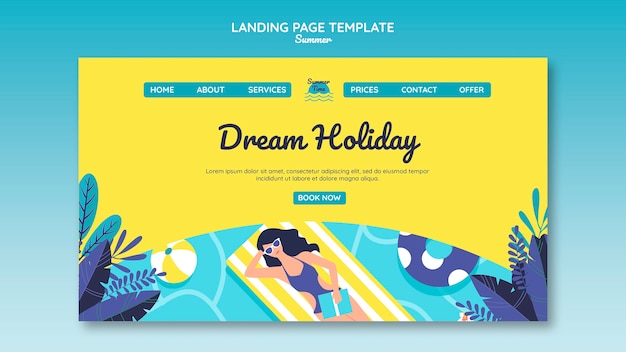 Summer concept landing page template