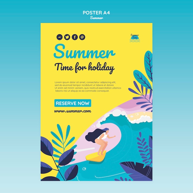 Summer concept poster template