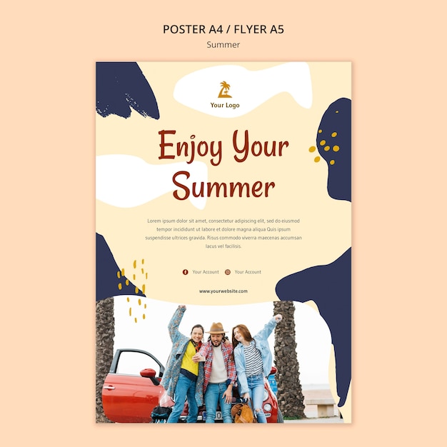 Free PSD summer concept poster template