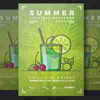 Free PSD summer drink flyer template