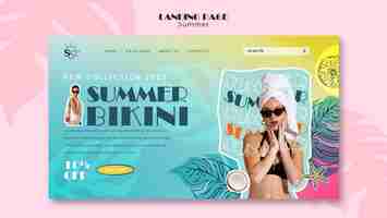 Free PSD summer fashion landing page template