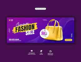 Free PSD summer fashion sale facebook cover template