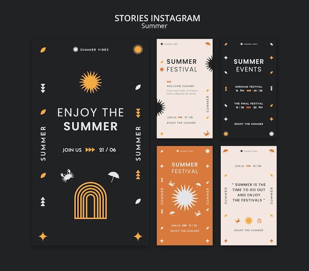 PSD gratuito storie instagram delle vacanze estive
