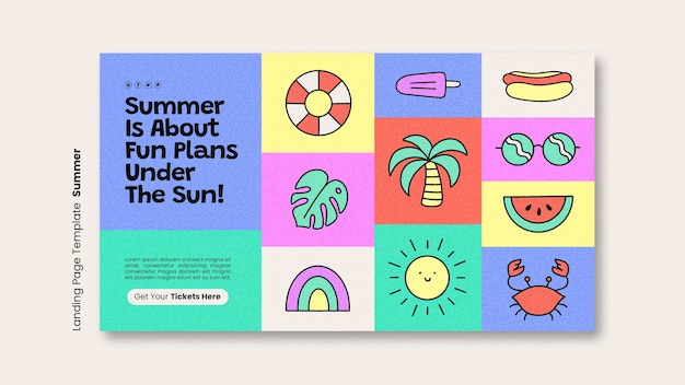 Summer holiday landing page template