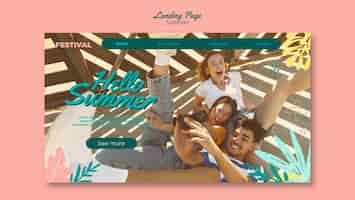 Free PSD summer holiday landing page template