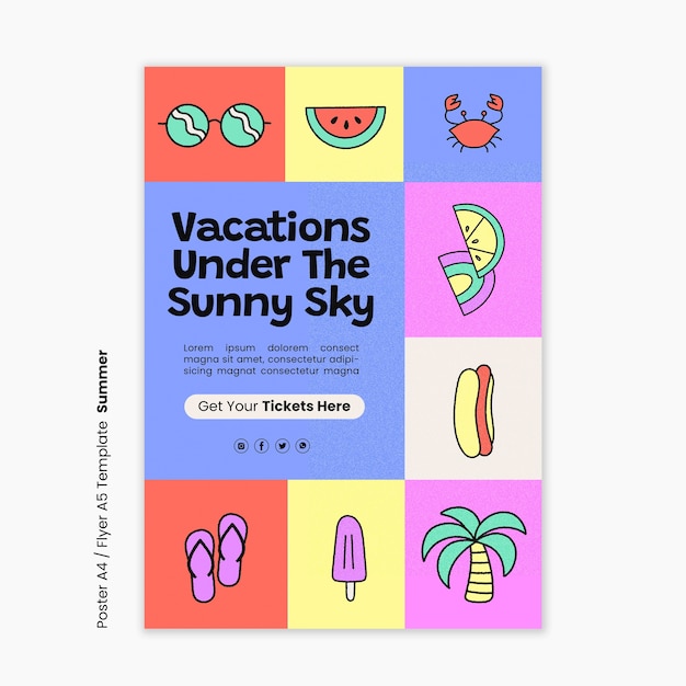 Summer holiday poster template