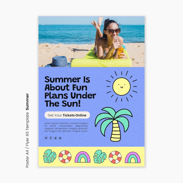 Summer Holiday Poster Template Free PSD Download