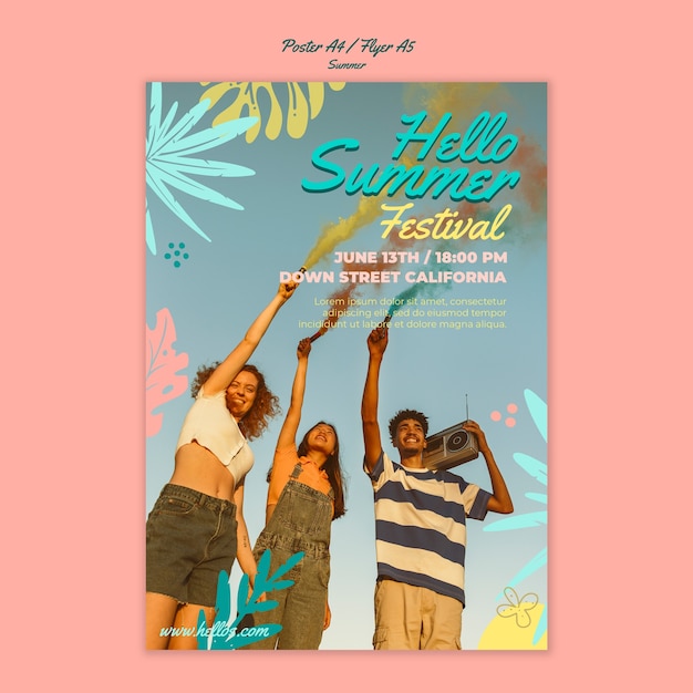 Summer holiday poster template