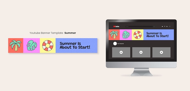 Free PSD summer holiday youtube banner template