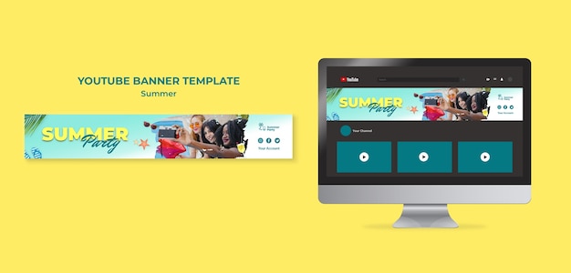 Get Ready for Summer with a Free YouTube Banner Template – Summer Holiday Fun!