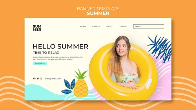 Free PSD summer landing page template