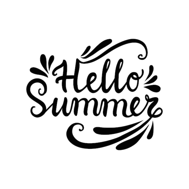 Free PSD summer lettering illustration isolated