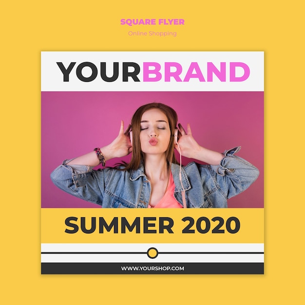 Free PSD summer online shopping flyer template