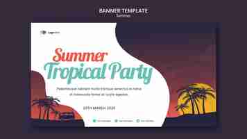 Free PSD summer party banner template