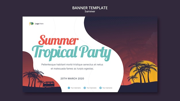 Summer party banner template