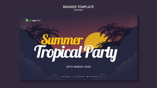 Summer party banner template