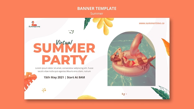 Free PSD summer party banner template
